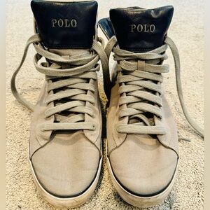 Polo Ralph Lauren “Harvey” Canvas High Top Sneakers – Grey – Size 10.5 – NWT
